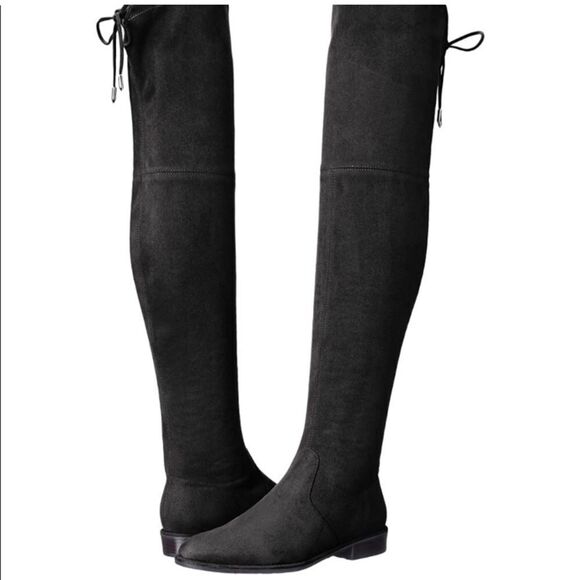 Black Knee High Suede Boots Size 6 - Picture 2 of 9
